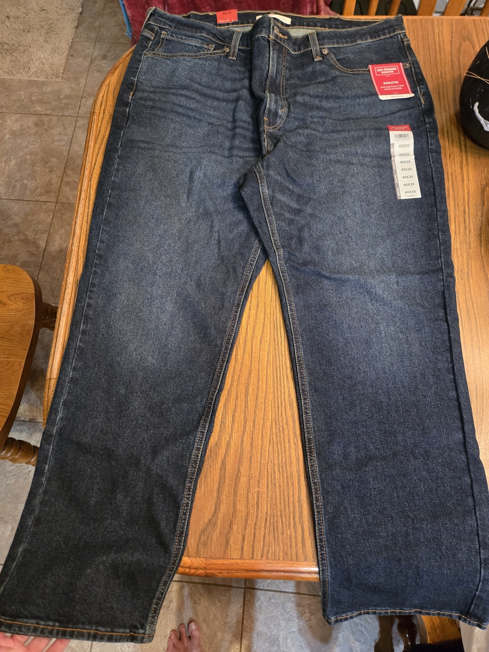 Levi's Men's Relaxed Straight Dark Blue Jeans 40x30